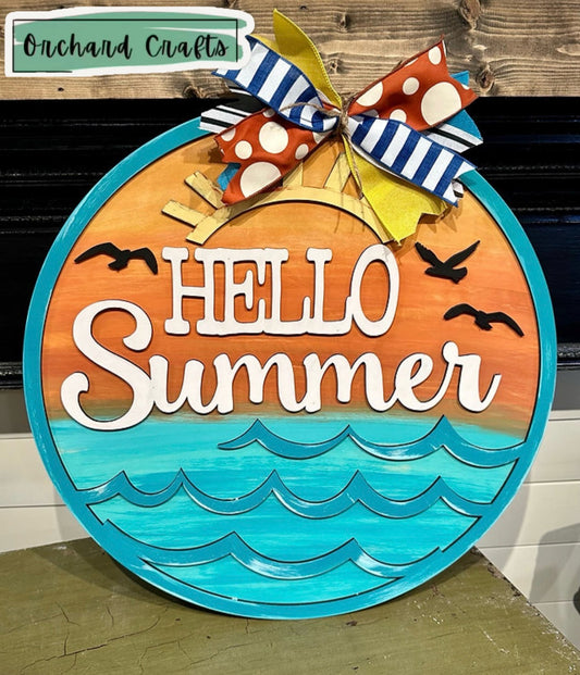 Hello Summer Waves sign