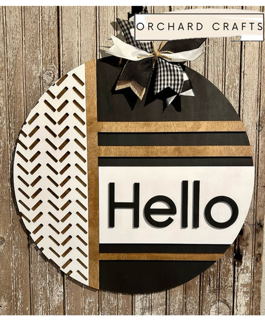 Hello Stripes Sign