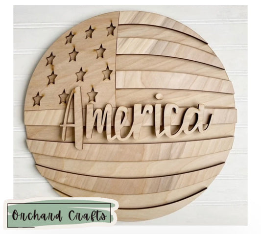 America Flag Round